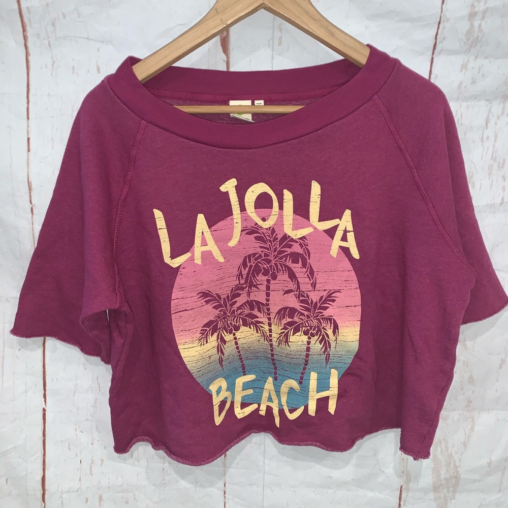 Avocado La Jolla beach crop top sweatshirt